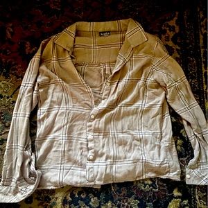 Arula crop flannel button down, size 0X